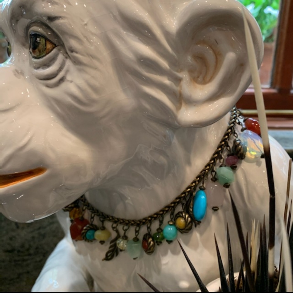 Van Galz semi precious large stone necklace